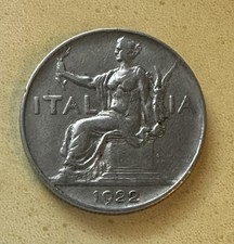 Italy 1922 1 Lira. KM62, 26.5mm picture