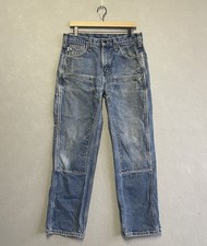 Carhartt Mens Blue Double Knee Work Jeans 33x32 Durable Carpenter Relaxed Fit picture