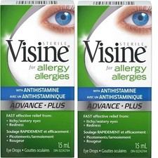 2 Pack Visine Antihistamine Advance Allergy Eye Drops 15ml Duty Free No tariff picture