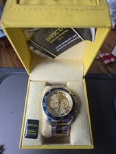 Invicta Men's Analog Blue Dial Chronograph Stainless Steel Bracelet w/ Box picture