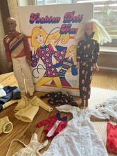Mattel Barbie, Ken & Skipper with mostly handmade clothes from 70s with 2 cases picture