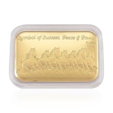24K Golden Blessing - Seven Horses Emboss Sheet 31x45.5mm 10mg Del.  10-12 Days picture