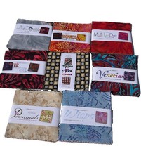 Benartex 5” Fabric Squares Lot 8 Precut Sampler Packs Batik Quilting Cotton OOP picture