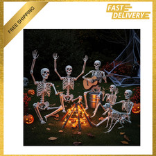 6 Piece Life Size Halloween Skeletons Set, Full Size Plastic Decor, 5.4 Feet and picture