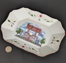 Lenox The Lenox Village Candy Tray Porcelain Floral Rectangle White Excellent picture