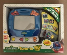 Vintage RARE Fisher Price Brands Tune In TV Sesame Street Toy MIB W/Extras picture
