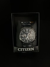 Citizen AN8175-55E Quartz Men's Black Ion-Plated Chronograph Watch $240 NIB picture