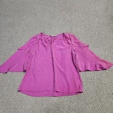 Alice & Trixie Pink Blouse 100% Silk Size Large picture