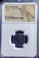 Sicily Syracuse Ancient Greek Rare Coin NGC Certified 288-278BC Hicetas picture