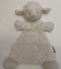 Demdaco Lamb Lovey White Dolly  Rattle Baby Security Blanket Plush Farm Toy picture