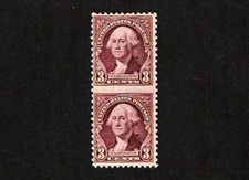 1932 U.S.  3c Dp Violet Washington Vertical Pair Imperf Between Sc#720 Mint/NG** picture