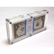 NEW ACRYLIC CURRENCY CASE HOLDS 100 US BILLS FREE FAST TEXAS SHIPPING W/ SEC KEY picture