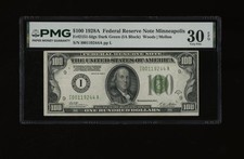 DBR 1928-A $100 DGS FRN Minneapolis Fr. 2151-Idgs PMG 30 EPQ Ser # I00119244A picture