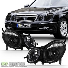 Black 2003-2006 Mercedes Benz W211 E-Class Headlights [Halogen Model] Headlamps picture