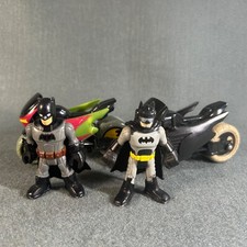 Imaginext DC Super Friends Batman Figure Lot Batcycle vehicle Motorcycle picture