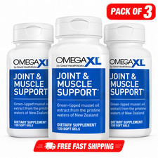 3Pack XL 120 Caps | Green Lipped Mussel O|3 Joint Relief Supplmnt | Enhanced picture