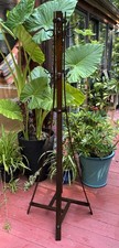Antique Mission Arts & Crafts Bentwood Quartersawn Oak Hall Tree Coat Rack Stand picture