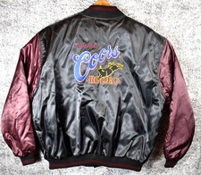 Men's Vintage Midwest Garment Coors Rodeo Satin Bomber Jacket Western Beer XL picture