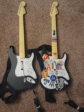 Lot Of 2 Rock Band Xbox 360 Harmonix Wired Fender Stratocaster Guitar 822152 picture