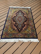 High Quality Silk Rug Wall Hanging Pictorial Persiann’ Silk Rug Carpet 3x5 Ft picture