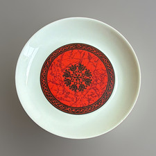 BLOCK Espana Flamenco Salad Plate Ceramic White Red Black Round Floral picture