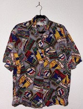 Vintage 90s Women’s European Travel Printed Shirt by Liz Claiborne, Size 18 picture