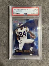1998 Fleer Brilliants Randy Moss Blue #140B PSA 10 Gem Mint Rookie RC Vikings picture