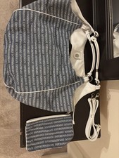 Rare Vintage purchased in RomeEmporio Armani Navy and White Logo Shoulder Bag  picture