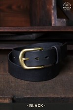 Simple&Raw Heavy Duty Cowhide Leather Belts with Solid Brass Buckle picture