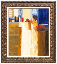 ADRIANA NAVEH Original ACRYLIC PAINTING on BOARD Signed Figurative Still Life picture