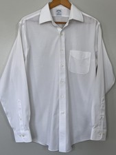 Brooks Brothers 346 Mens 15.5 34/35 Slim Fit Non Iron Stretch Shirt White picture
