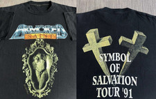 Vintage 90’s Armored Saint Symbol of Salvation Band Black Unisex T shirt BM2022 picture