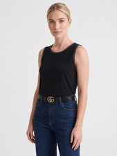 Chico'S Travelers Tank Top Size 3 Black Rainbow Contrast Stitch picture