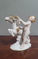 Vintage Wallendorf Germany Fine Porcelain 'Cherub with Galloping Goat' Figurine picture