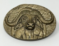 Fred Boyer Limited Edition Water Buffalo Brass Belt Buckle picture