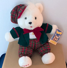 Vtg 1993 K-Mart Christmas Carol White Teddy Bear Plaid Dickens 150th NWT picture