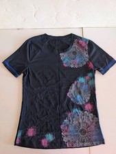 Desigual TS_ONEGA Women's Navy Mandala Graphic Knit T-Shirt Size S NWOT picture