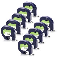 10PK Dymo Letratag Refill 91330 White Paper 12mm Label Tape for Dymo LT-100H picture