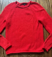 J.Crew Mercantile Rollneck Sweater Womens XS Red Cotton Knit Pullover picture