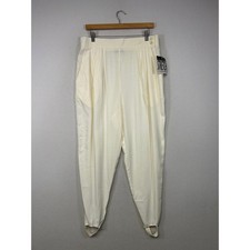 Vintage 80s Counterparts Womens 18 Cream Pleated High Waist Stirrup Pants NEW picture
