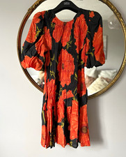 Never Fully Dressed ‘Nara’ floral poppy mini dress black red - size 12 picture