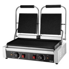 3,600 W Commercial Panini Grill, Electric Sandwich Maker, Stainless Steel Double picture