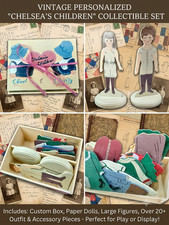 vintage wooden paper dolls  picture