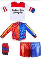 Kid Size 4-5 Y Kids Harley Quinn Joker Costume Set Halloween Costume picture