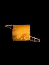 Vintage Baltic Amber Yellow Butterscotch Brooch Pendant Pin picture