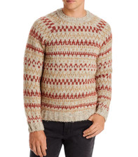 A.P.C. Leonhard Crewneck Geometric Print Sweater Brown Size XL picture