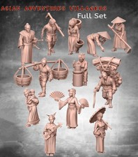 1/35 Scale 50mm Resin Figure Asian Villagers-fullset Unpainted Model Kit Toys picture