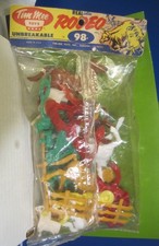 TIM MEE TOYS BAG SET RODEO COWBOY COWGIRL HORSE 70MM PLASTIC ARMY TOY SOLDIERS picture