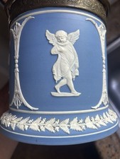 Vintage Jasper Ware Or Wedgwood Biscuit Jar picture