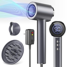 High-Speed Hair Dryer With Diffuser Negative Ions Magnetic Nozzle  LED Display picture